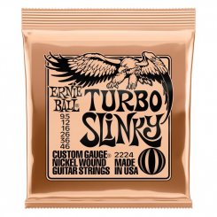 Ernie Ball 2224 Turbo Slinky Nickel Wound Electric Guitar Strings - .0095-.046 stygos elektrinei git